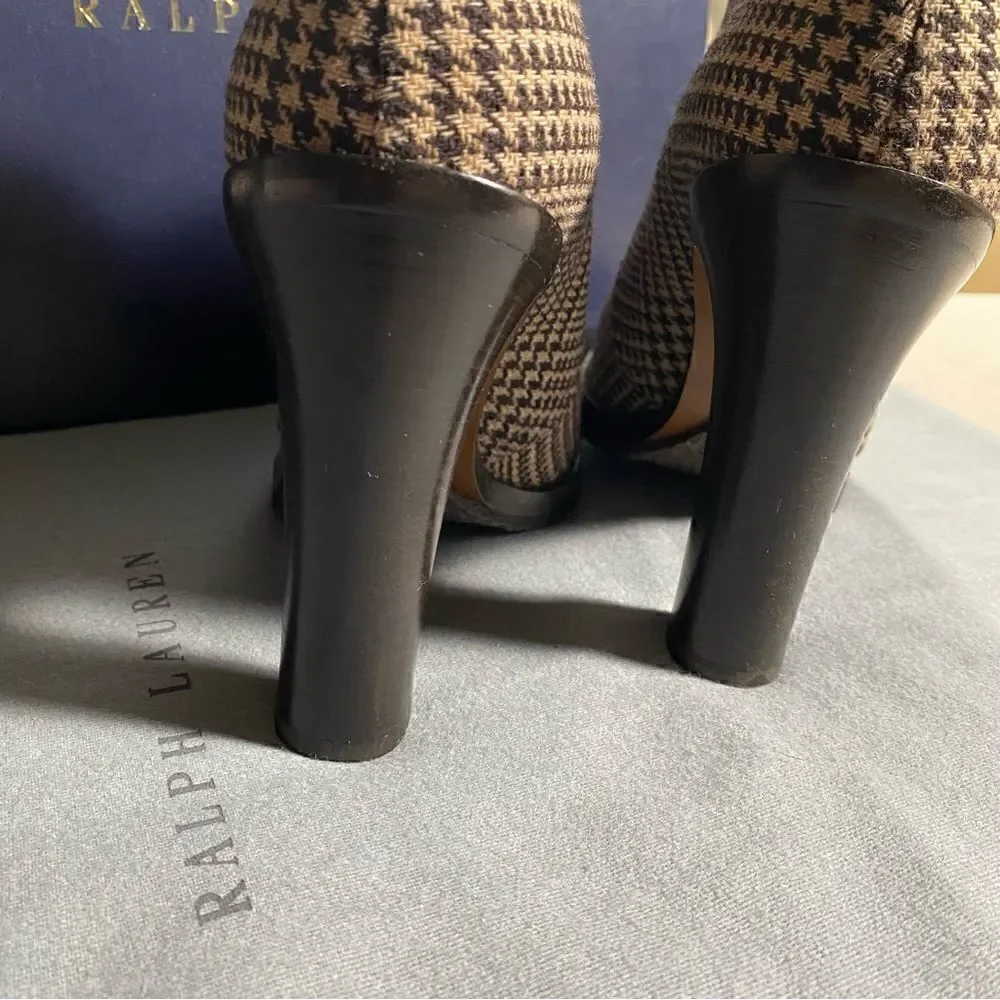 Ralph Lauren Fall 2021 Brown Glen Plaid Wool Flannel Jaylen Bootie